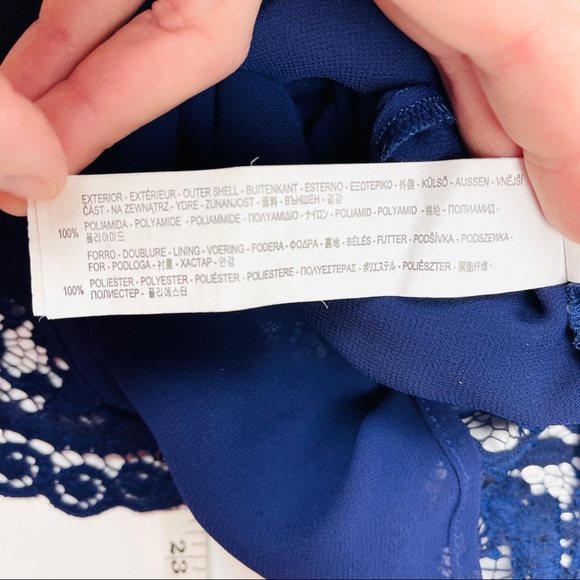 🐯2/$15🐯 ZARA Lace Crochet Indigo Blue Camisole - Picture 15 of 15